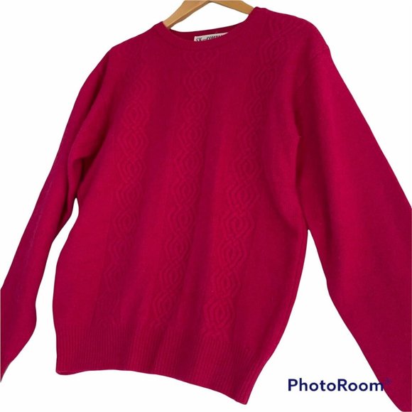 Vintage SK & Company Pink Lambswool & Angora Rabbit Hair Blend Sweater Sz Medium - Picture 8 of 8